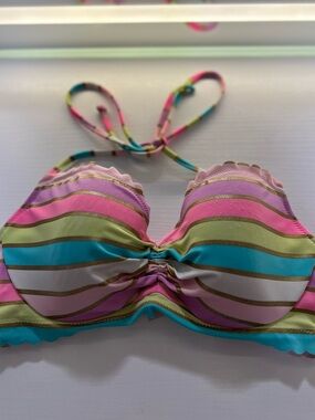 Victoria's Secret Pink Multi-Stripe Bandeau Swim Top